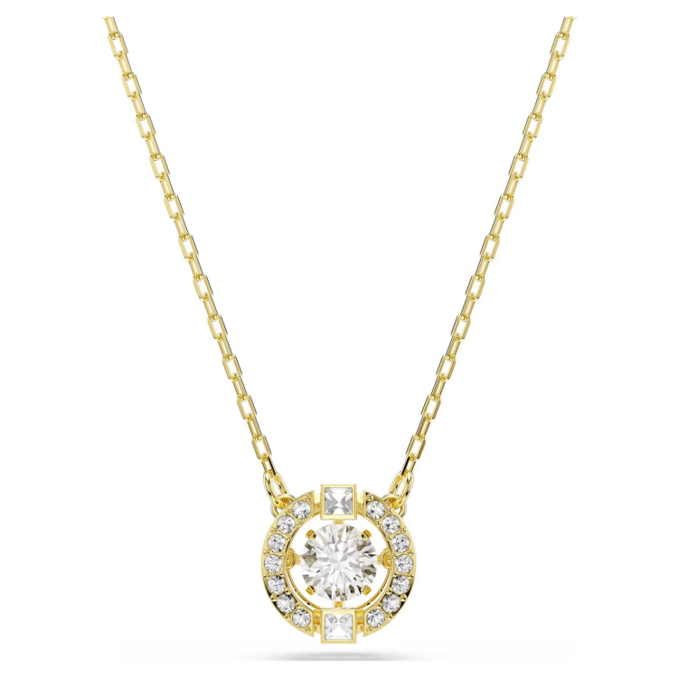 Una Angelic pendant Mixed cuts, White, 18K gold finish