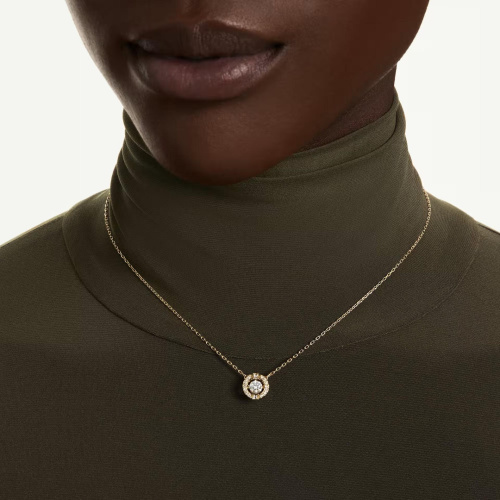 Una Angelic pendant Mixed cuts, White, 18K gold finish