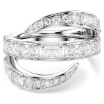 Vienna ring Mixed cuts, Swan, White, Rhodium plated