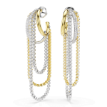 Hyperbola earrings, Layered, Round cut, White, Mixed metal finish