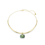 Sublima choker, Octagon cut, Green, 18K gold finish