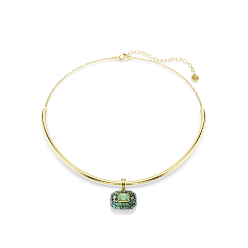 Sublima choker, Octagon cut, Green, 18K gold finish