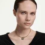 Sublima choker, Octagon cut, Green, 18K gold finish