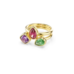 Imber cocktail ring, Set (2), Mixed cuts, Multicolored, 18K gold finish