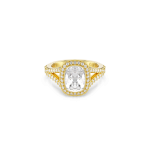 Una Angelic ring, Round cut, White, Gold-tone plated