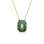 Sublima pendant, Octagon cut, Green, 18K gold finish