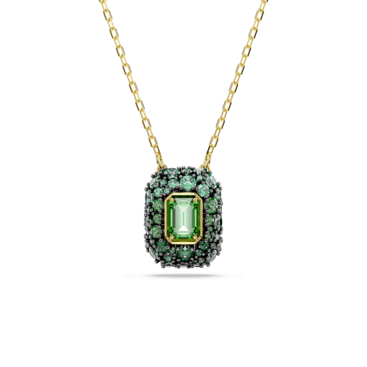 Sublima pendant, Octagon cut, Green, 18K gold finish
