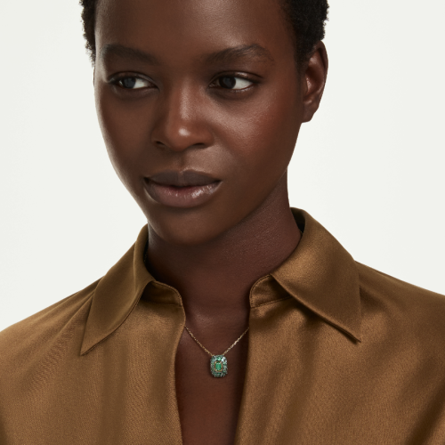 Sublima pendant, Octagon cut, Green, 18K gold finish