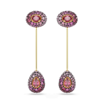 Sublima drop earrings, Pear cut, Red, 18K gold finish