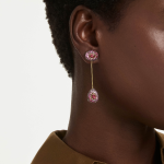 Sublima drop earrings, Pear cut, Red, 18K gold finish