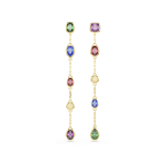 Imber drop earrings, Mixed cuts, Multicolored, 18K gold finish