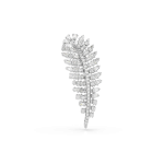 Vienna brooch, Mixed cuts, Feather, White, Rhodium plated