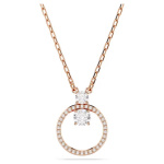 Constella pendant Pavé, Round cut, White, Rose gold-tone plated