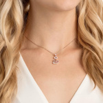 Dazzling Swan Y Necklace, Multi-colored, Rose-gold tone plated