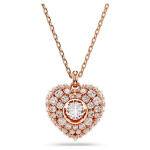 Hyperbola pendant Heart, White, Rose gold-tone plated