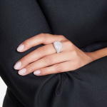 Sublima cocktail ring White, Rhodium plated