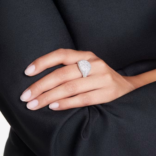 Sublima cocktail ring White, Rhodium plated