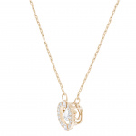 Una necklace Round cut, White, Rose gold-tone plated
