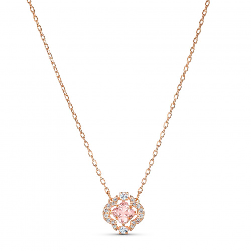 Una necklace Clover, Pink, Rose gold-tone plated