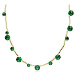 Constella strand Mixed round cuts, Green, Gold-tone plated