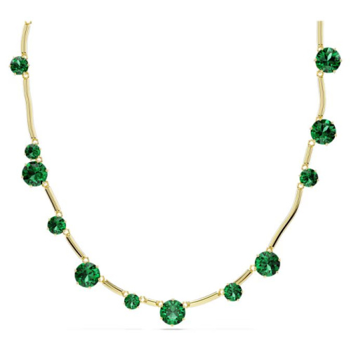 Constella strand Mixed round cuts, Green, Gold-tone plated