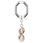 Key ring Infinity, White, Mixed metal finish