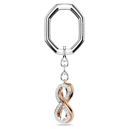 Key ring Infinity, White, Mixed metal finish