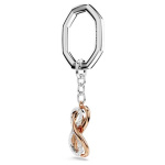 Key ring Infinity, White, Mixed metal finish