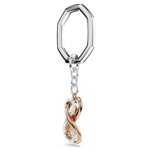 Key ring Infinity, White, Mixed metal finish