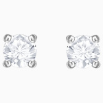 Stilla Attract stud earrings Round cut, White, Rhodium plated