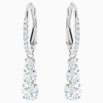 Stilla Attract hoop earrings Round cut, White, Rhodium plated