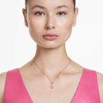 Hyperbola pendant Infinity, White, Rose gold-tone plated