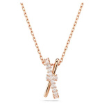 Hyperbola pendant Mixed cuts, Twist, White, Rose gold-tone plated