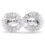 Hyperbola cocktail ring Infinity, White, Rhodium plated