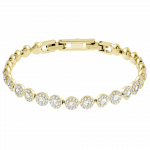 Una Angelic Tennis bracelet Round cut, Pavé, Medium, White, Gold-tone plated