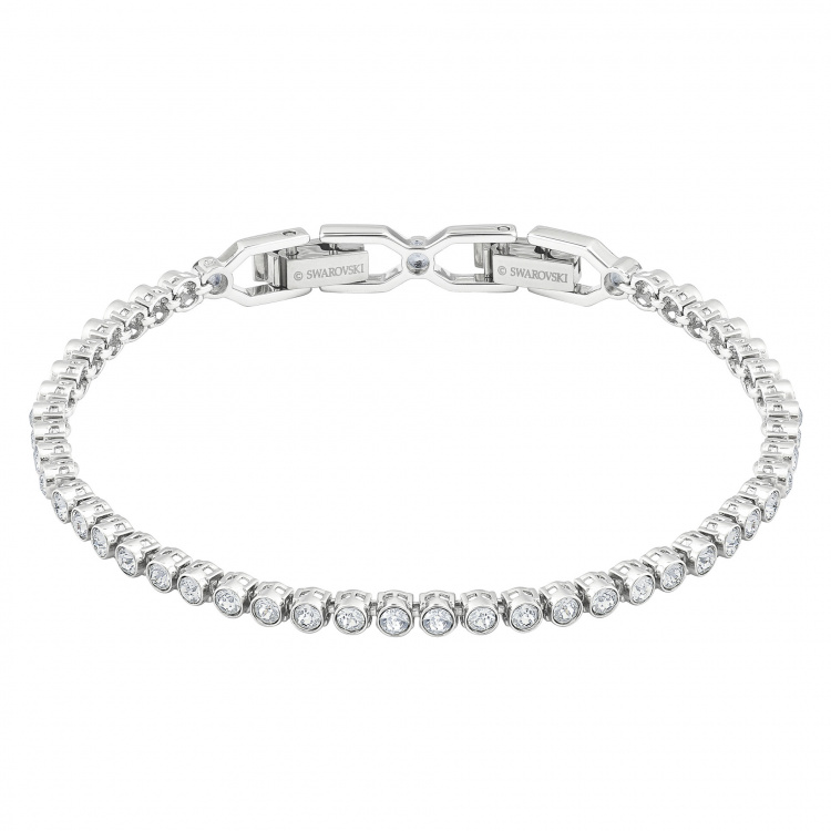 Imber Emily Tennis bracelet Round cut, White, Rhodium plated