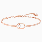 Una bracelet Round cut, Oval shape, White, Rose gold-tone plated
