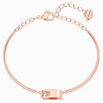 Una bracelet Round cut, Oval shape, White, Rose gold-tone plated
