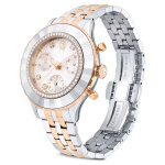 Octea Chrono watch Swiss Made, Metal bracelet, Rose gold tone, Mixed metal finish