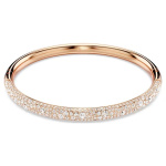 Sublima bangle Snow pavé, White, Rose gold-tone plated