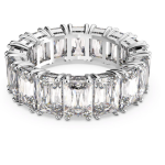 Matrix Vittore ring Rectangular cut, White, Rhodium plated