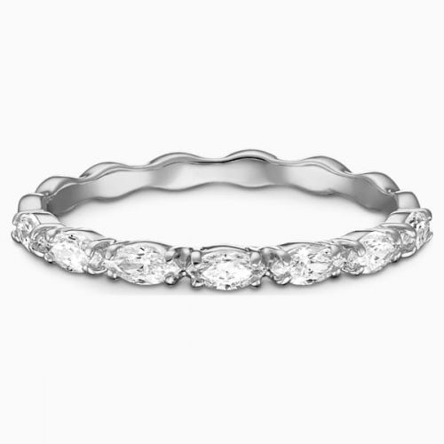 Matrix Vittore ring Marquise cut, White, Rhodium plated