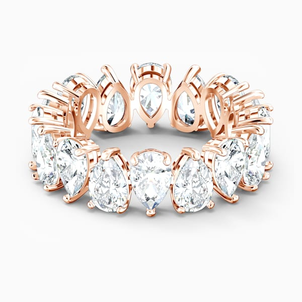 Matrix Vittore ring Drop cut, White, Rose gold-tone plated