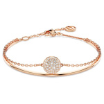 Sublima bangle White, Rose gold-tone plated