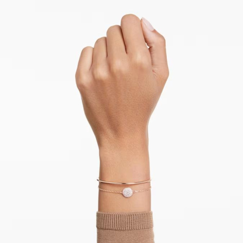 Sublima bangle White, Rose gold-tone plated