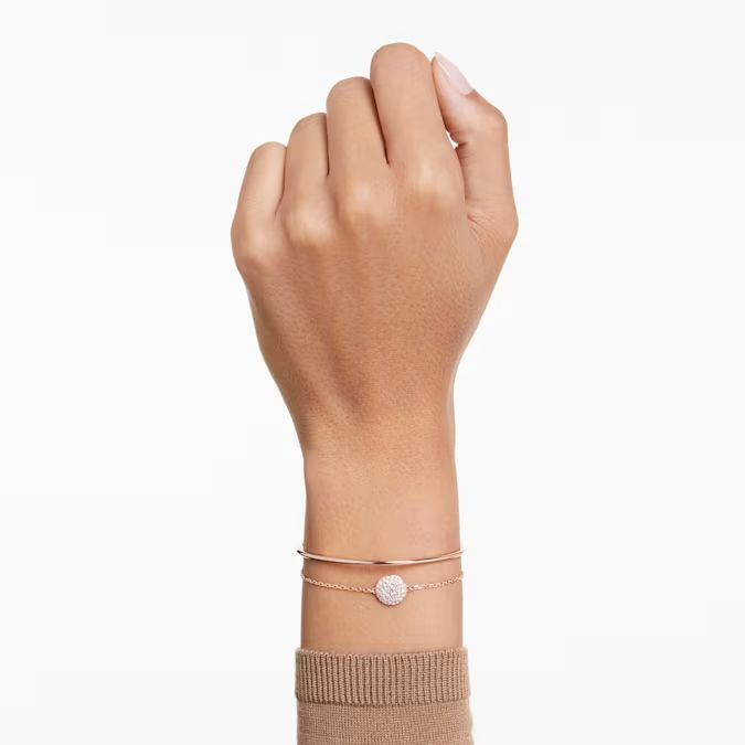 Sublima bangle White, Rose gold-tone plated