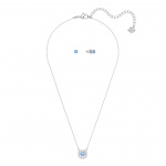 Una set Round cut, Blue, Rhodium plated